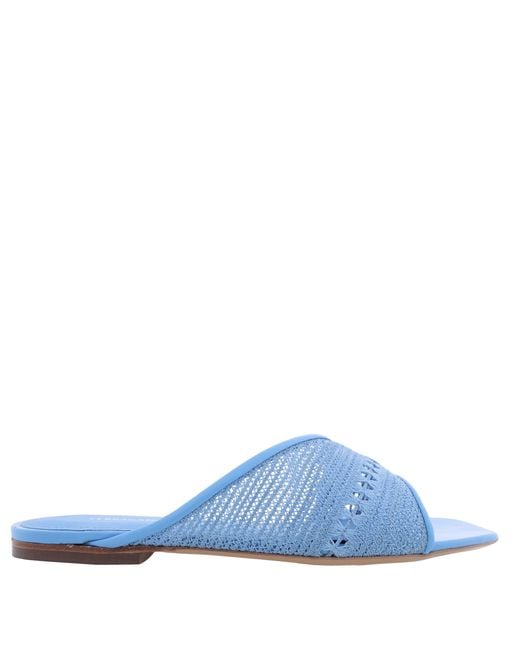 Ferragamo Blue Ferragamo Nyna Mesh Slide Sandals, Size 7 C