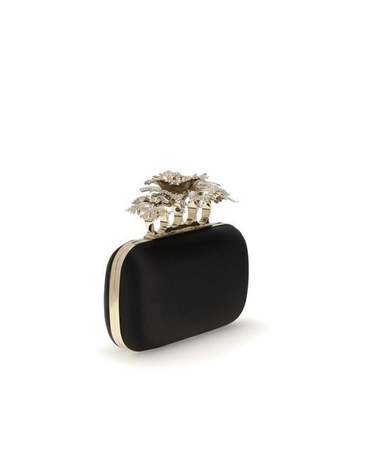 Alexander McQueen Black Carnation Clutch