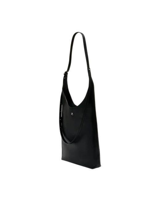 Courreges Black Calfskin Shoulder Bag