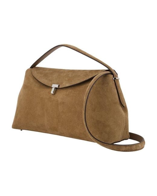 Totême  Brown T-Lock Top Handle Bag