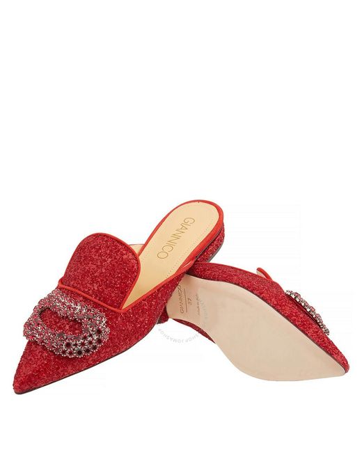 Giannico Red Daphne Ruby Mules