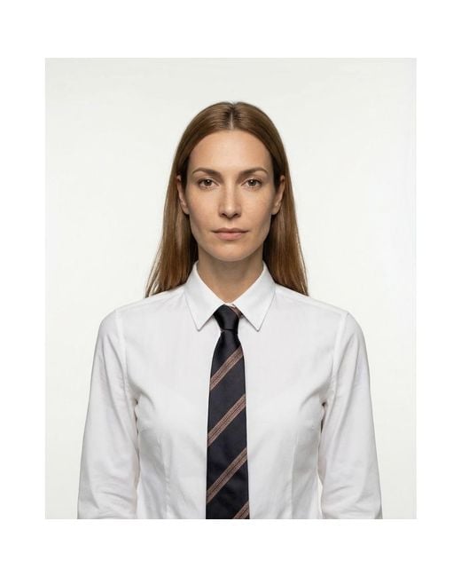Brunello Cucinelli White 'S100% Silk Patterned Neck Tie