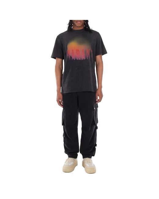 Isabel Marant Black Logo-Patch Cargo Jeans for men