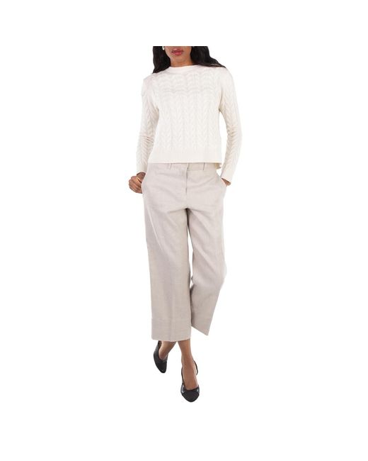 Max Mara Natural Avoriaz Oversize Stretch Cotton Trousers, Brand Size 40 Us