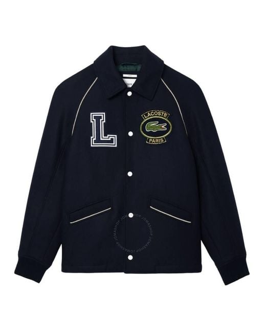 Lacoste Blue Paris Wool-Blend Blouson Jacket for men