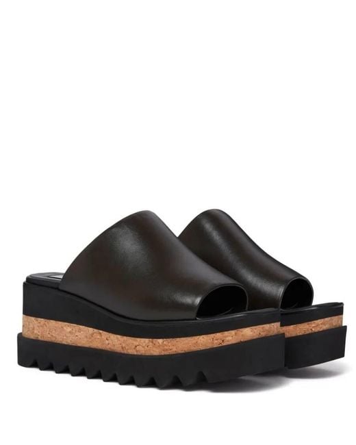 Stella McCartney Black Sneak-Elyse Platform Sandals, Brand Size 39 Us
