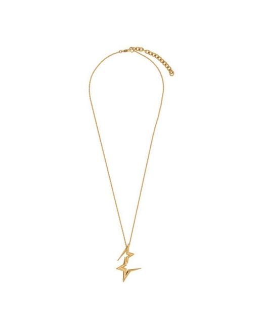 Ferragamo Metallic Ladies Double Gancini Star Pendant Necklace