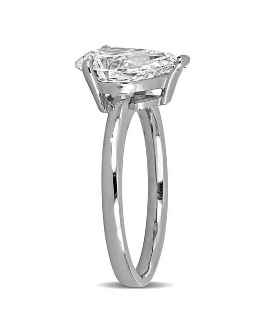 Created Forever Metallic 2Ct Tw Pear-Shaped Lab Grown Diamond Solitaire Engagement Ring