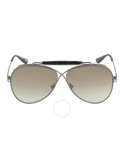 Tom Ford Gray Holden Brown Gradient Pilot Sunglasses