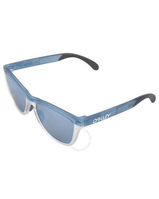 Oakley Blue Frogskins Range Prizm Deep Water Polarized Square Sunglasses Oo9284 928409 55 for men