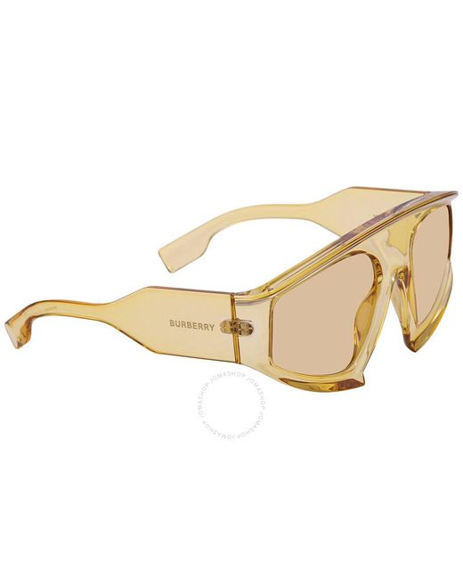 Burberry Metallic Brooke Light Yellow Shield Sunglasses Be4353 3969/8 56