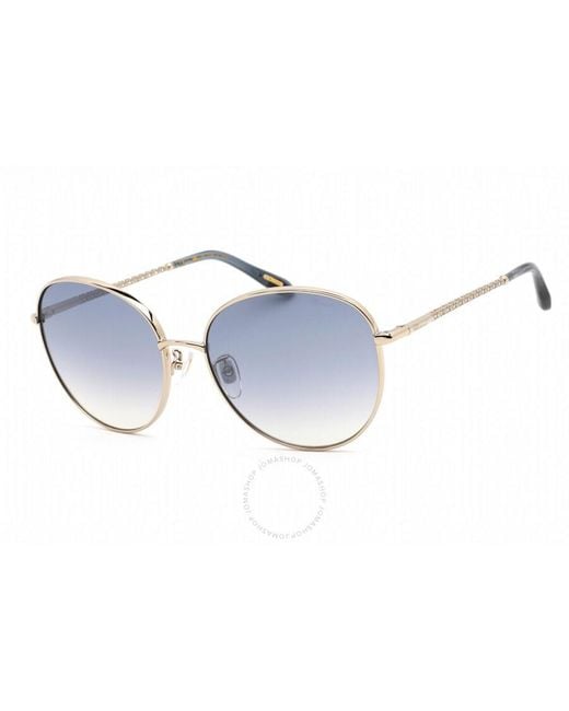 Chopard Blue Grey Mirror Gradient Oval Sunglasses Schf75v 594b 59
