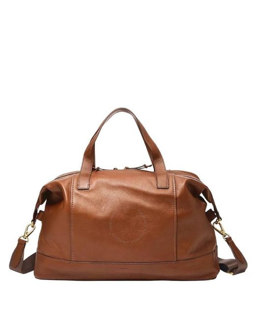 Fossil Brown Leather Raeford Duffle Bag for men