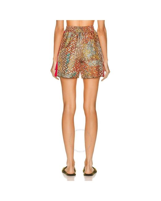 Burberry Orange All-over Tb Printed Tawney Shorts