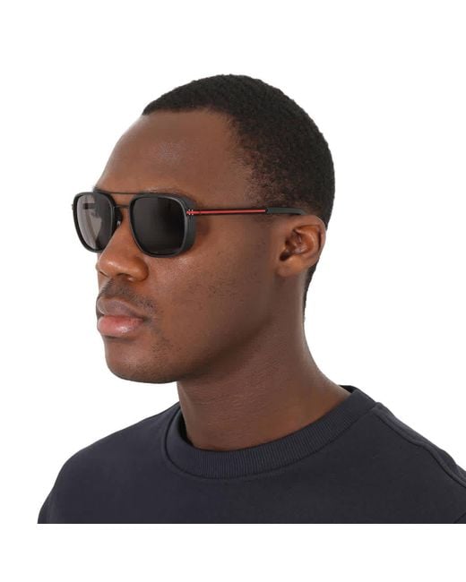 BVLGARI Gray Dark Grey Navigator Sunglasses Bv5053 128/b1 56 for men