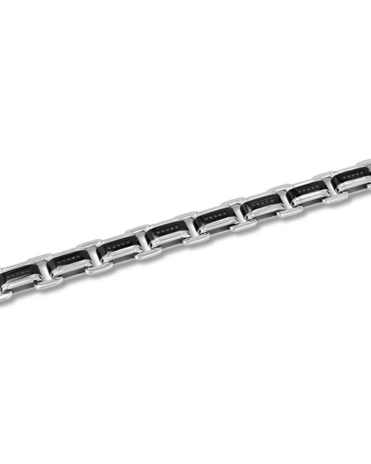 Robert Alton Metallic 1/4Ctw Diamond Stainless Steel Two-Tone Link Bracelet for men