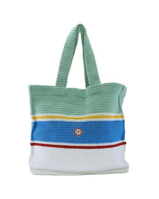 Casablanca Blue Multi Crochet Shopper Bag for men