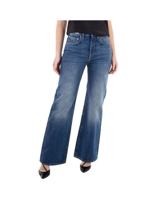 Rabanne Blue Paco Embellished Dark Denim Stone Jeans