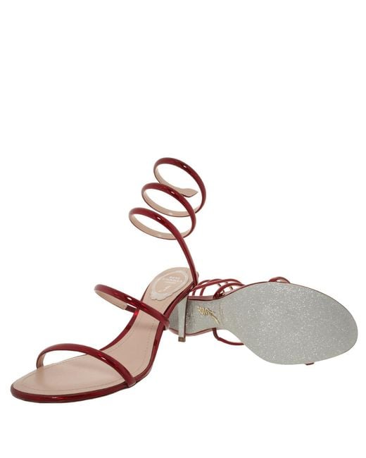 Rene Caovilla Pink Cleo 80 Leather Sandals, Brand Size 36 Us