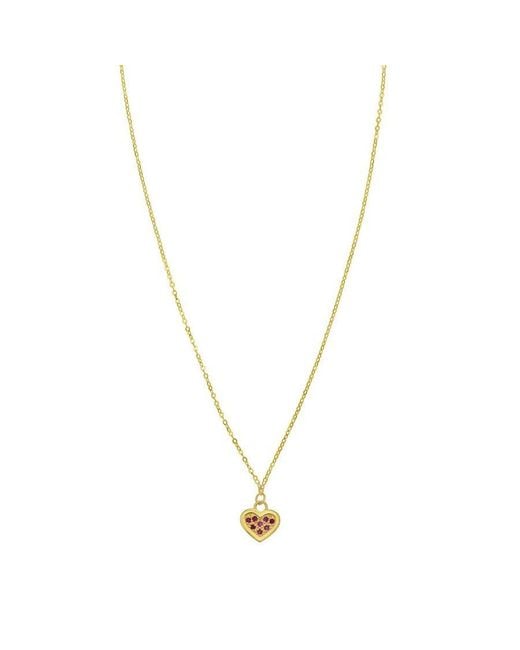 Tresorra Metallic 14K Ruby Heart Necklace