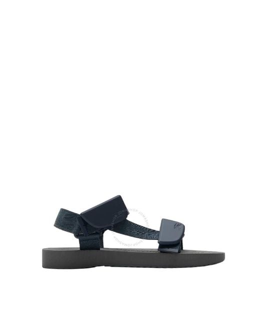 Burberry Blue Trek Sandals With Shield Buckles, Brand Size 37 Us