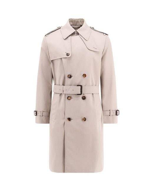 Burberry Natural Heron Cotton Blend Trench With Check Lining, Brand Size 46 Us for men