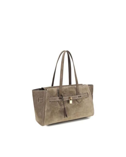 Brunello Cucinelli Gray Calf Leather Shoulder Bag