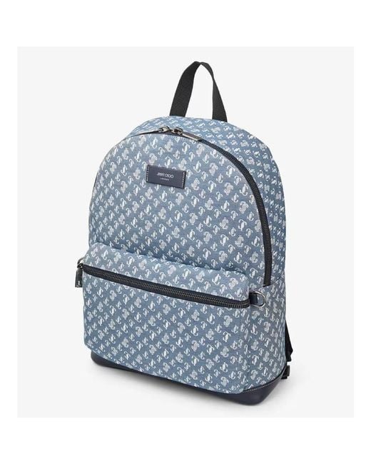 Jimmy Choo Blue Wilmer Denim Jc Monogram Backpack for men