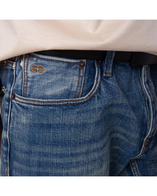Emporio Armani Blue J75 Slim-Fit Jeans for men
