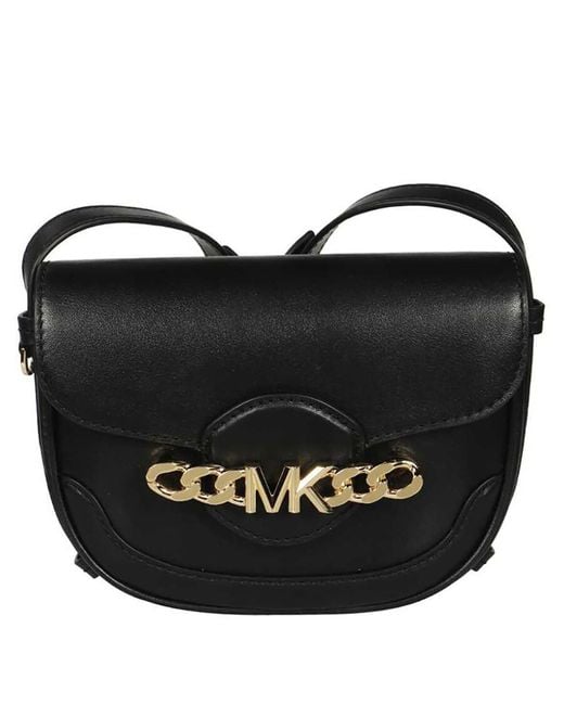 Michael Kors Black Ladies Hally Extra-Small Embellished Leather Crossbody Bag