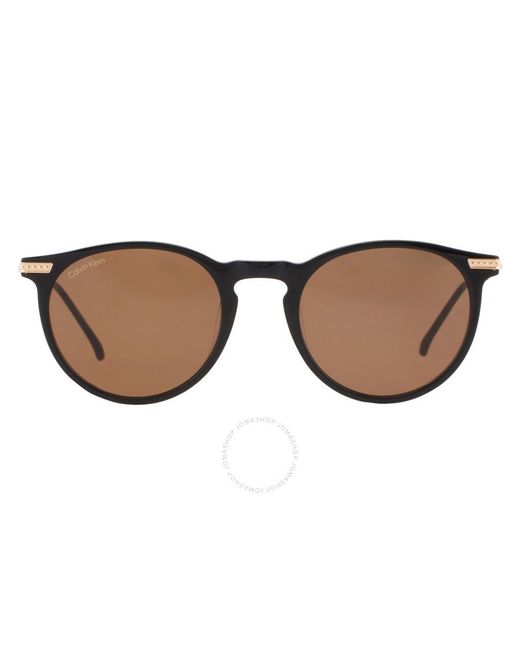 Calvin Klein Brown Light Oval Sunglasses Ck22528ts 001 51