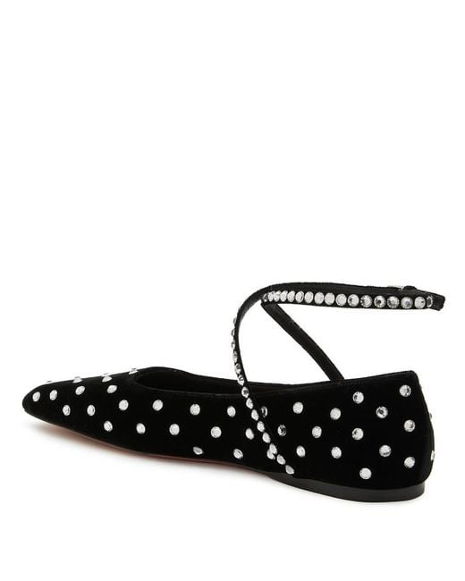AMINA MUADDI Black Ane Crystal Embellished Ballerina Flats