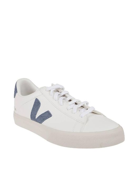 Veja White Campo Leather Low-Top Sneakers, Brand Size 44 Us for men