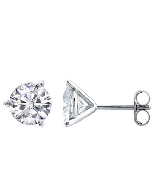 Maulijewels Metallic 14K Round Stud Earrings With 0.60 Cttw Natural Diamonds (Push Back Clasp)