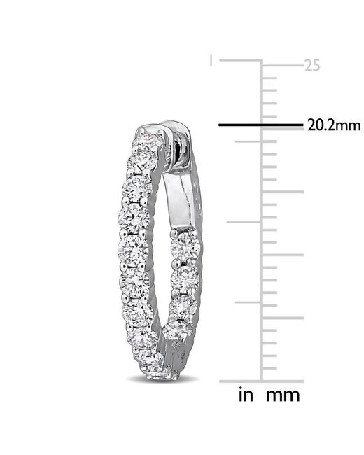 Created Forever Metallic 1 5/8 Ct Lab Grown Diamond Tw Hoop Earrings 14K
