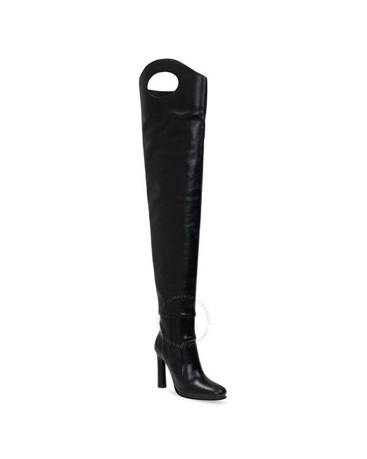 Burberry Black Shoreditch Porthole Detail Over-the-knee Boots