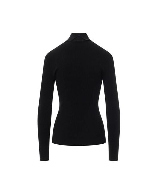 Burberry Black Wool Blend Turtleneck Pullover