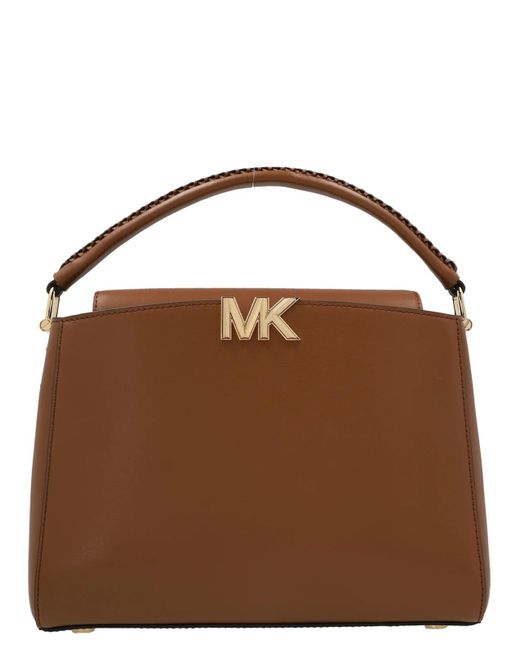 Michael Kors Brown Karlie Medium Leather Satchel Bag