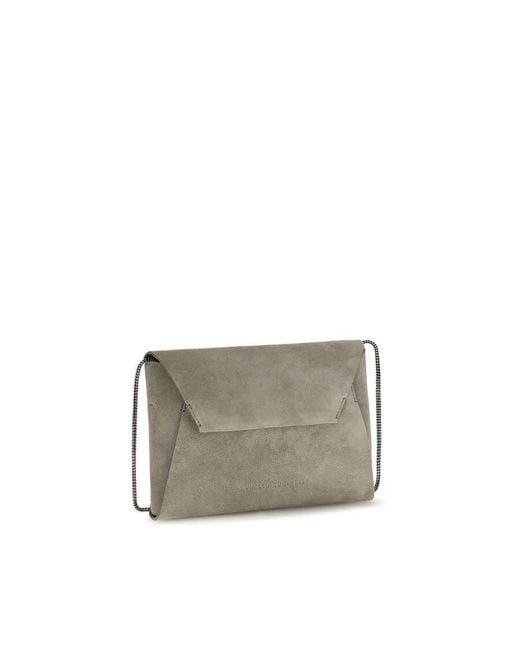 Brunello Cucinelli Gray Bc Duo Shoulder Bag