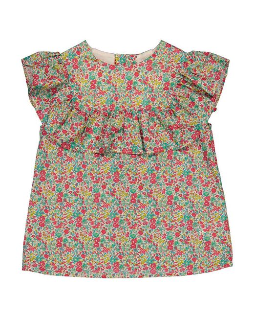 Bonpoint Multicolor Girls Bianca Floral-print Ruffled Blouse