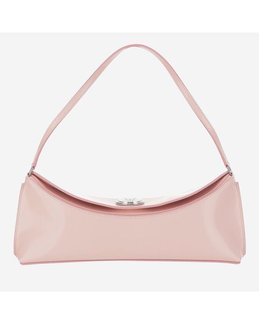 Jacquemus Pink Ovalo Leather Clutch Bag