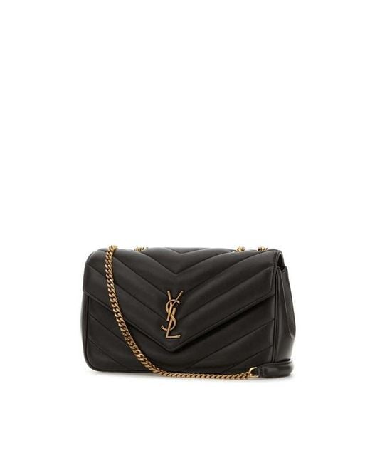 Saint Laurent Black Loulou Medium Shoulder Bag