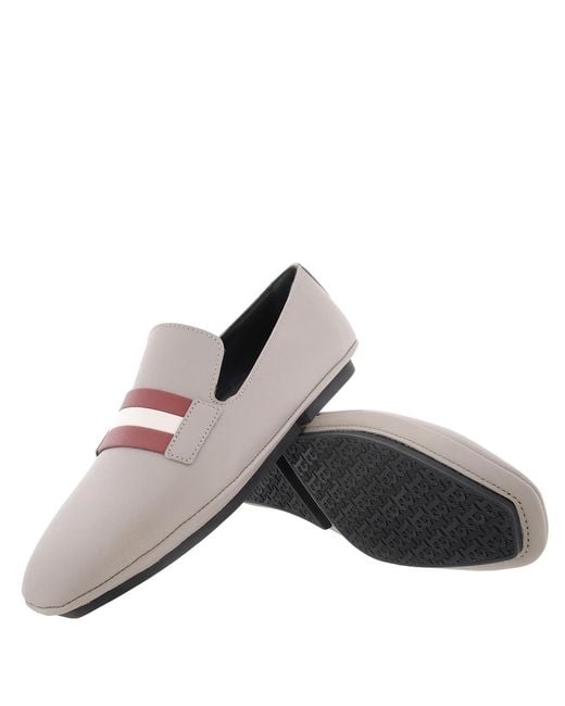 Bally Gray Caly Leather Loafers, Brand Size 36 Us