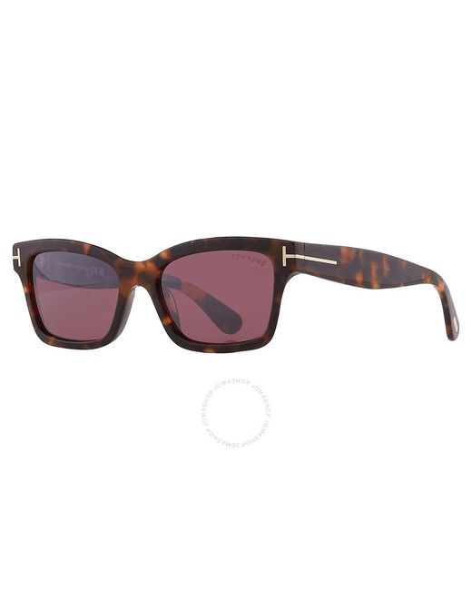 Tom Ford Mikel Bordeaux Mirror Rectangular Sunglasses Ft1085  display picture 1