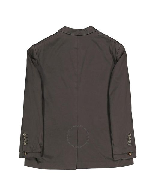 Burberry Black Cotton Twill Tailored Jacket With Cuff Detail, Brand Size 52 (Us for men