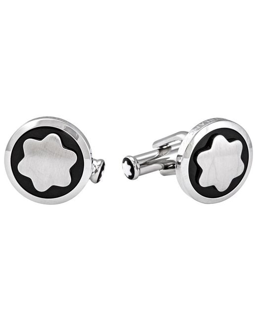 Montblanc Metallic Round Star Cufflinks for men