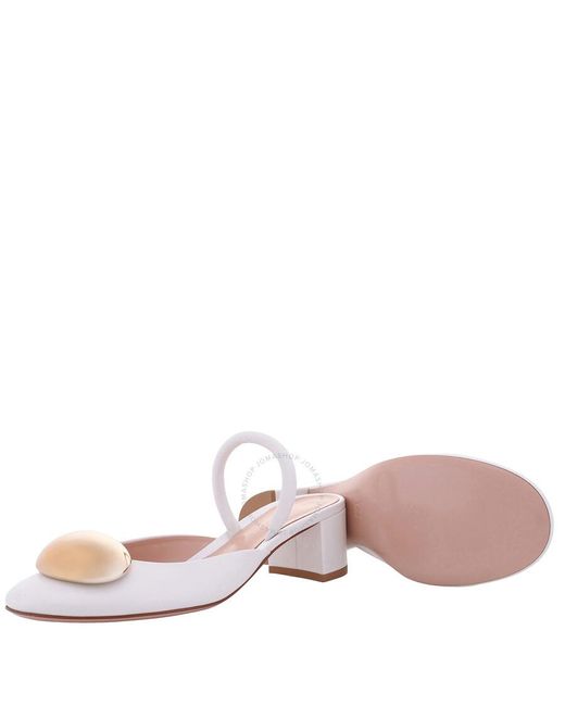 Gianvito Rossi White Sphera 45 Slingback Pumps