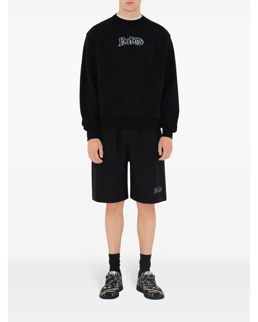 Burberry Blue Logo Cotton Shorts for men