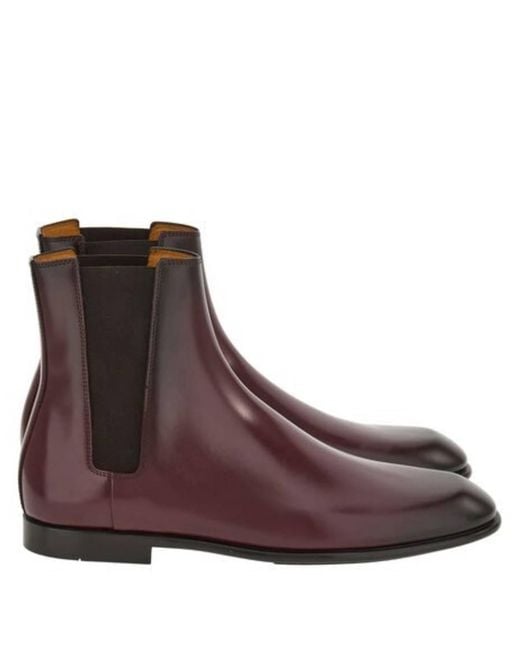 Ferragamo Brown Fulton Leather Chelsea Boots for men