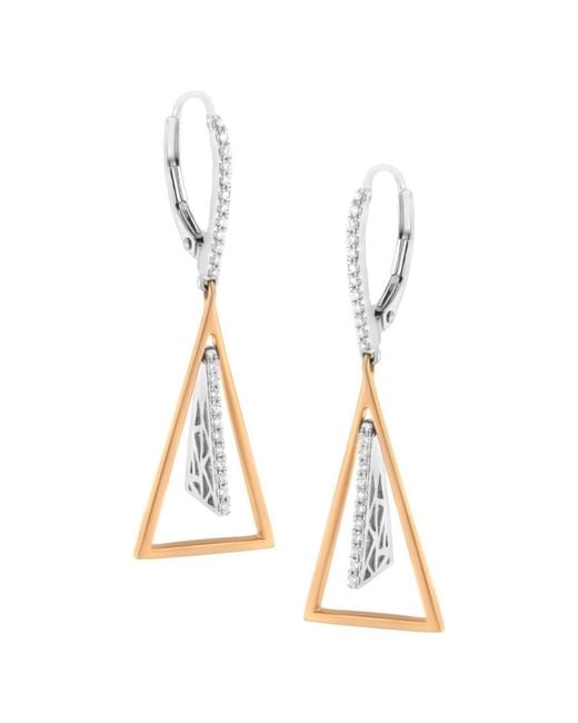Haus of Brilliance Metallic 14K Rose And 3/8 Cttw Diamond Windchime Drop And Dangle Earring (G-H Si1-Si2